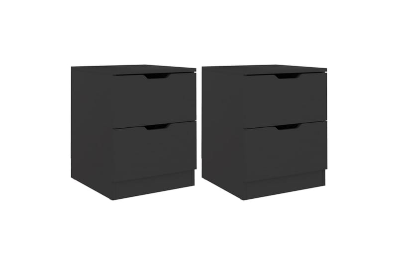 sengeskabe 2 stk. 40x40x50 cm spånplade sort - Sort - Møbler - Borde - Aflastningsbord - Sengebord