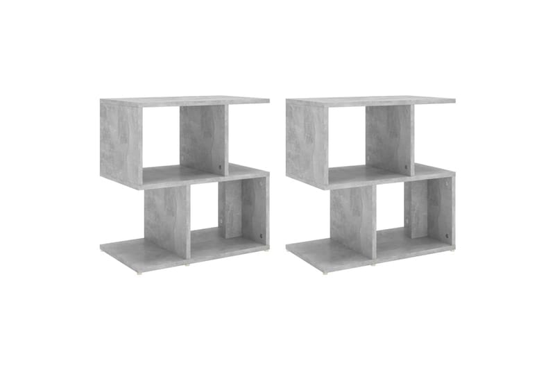 sengeskabe 2 stk. 50x30x51,5 cm spånplade betongrå - Grå - Sengebord