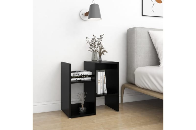 sengeskabe 2 stk. 50x30x51,5 cm spånplade sort - Sort - Møbler - Borde - Aflastningsbord - Sengebord