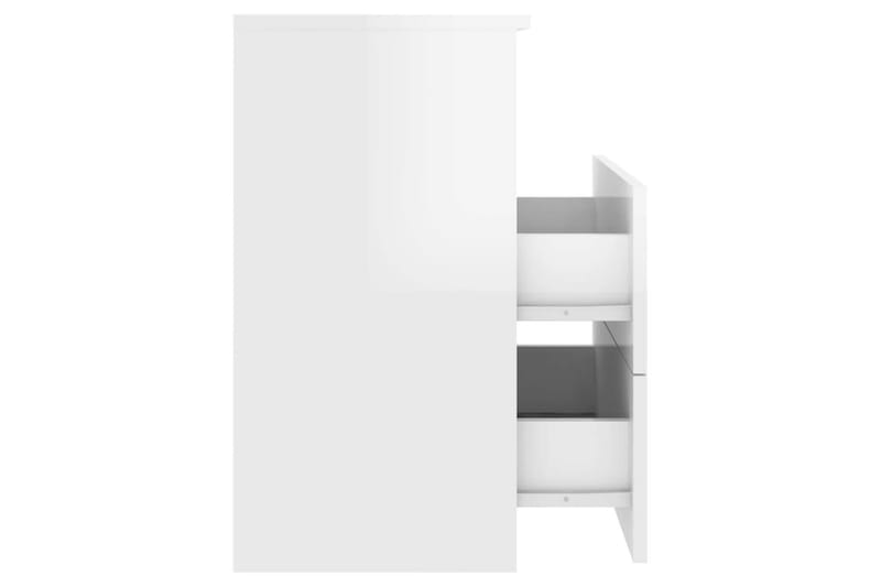 sengeskabe 2 stk. 50x32x60 cm hvid højglans - Hvid - Sengebord