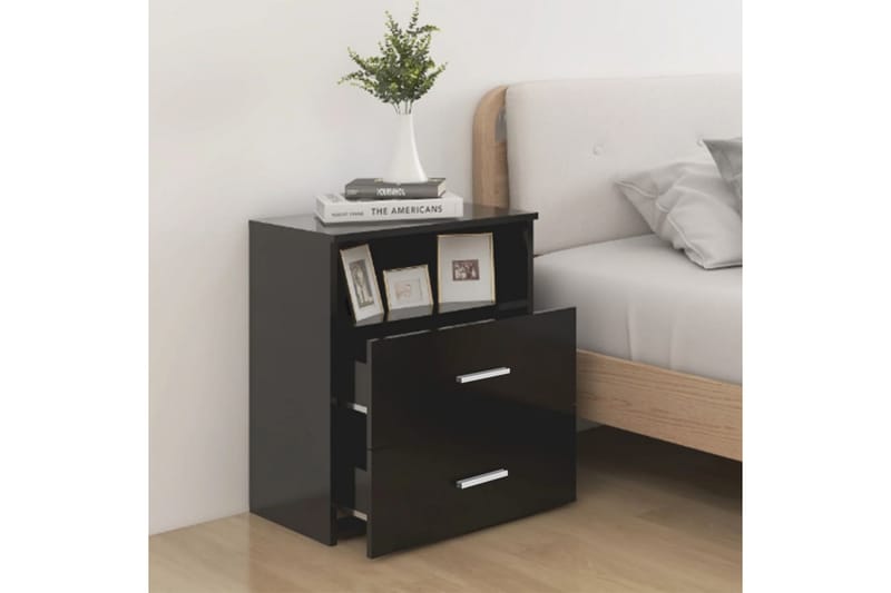 sengeskabe 2 stk. 50x32x60 cm sort - Sort - Møbler - Borde - Aflastningsbord - Sengebord