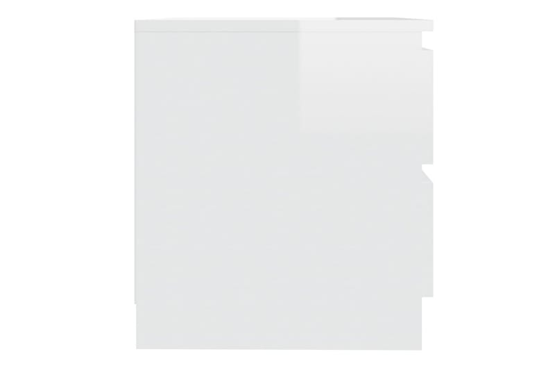 sengeskabe 2 stk. 50x39x43,5 cm spånplade hvid højglans - Hvid - Sengebord