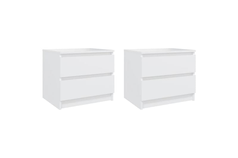 sengeskabe 2 stk. 50x39x43,5 cm spånplade hvid - Hvid - Sengebord