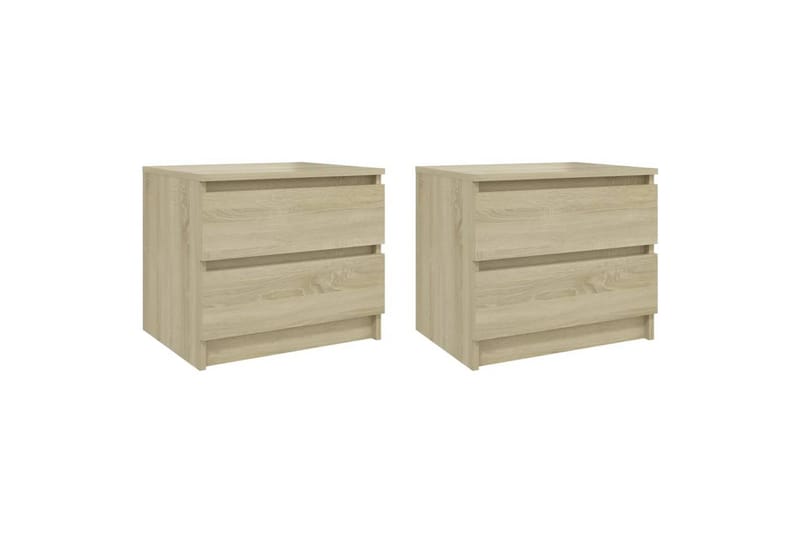 sengeskabe 2 stk. 50x39x43,5 cm spånplade sonoma-eg - Brun - Sengebord