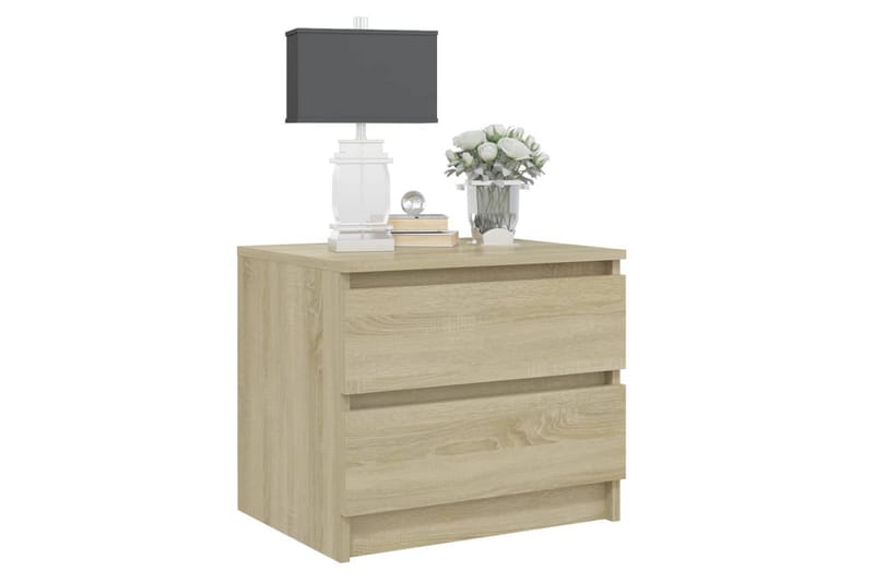 sengeskabe 2 stk. 50x39x43,5 cm spånplade sonoma-eg - Brun - Møbler - Borde - Aflastningsbord - Sengebord