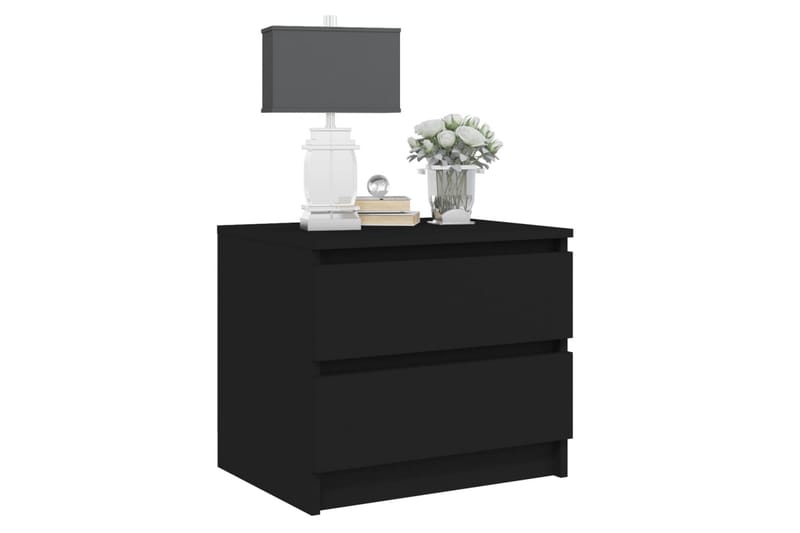 sengeskabe 2 stk. 50x39x43,5 cm spånplade sort - Sort - Møbler - Borde - Aflastningsbord - Sengebord