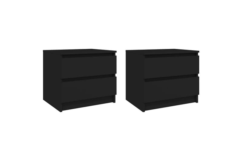 sengeskabe 2 stk. 50x39x43,5 cm spånplade sort - Sort - Møbler - Borde - Aflastningsbord - Sengebord