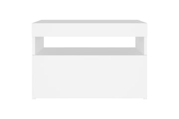 sengeskabe m. LED-lys 2 stk. 60x35x40 cm spånplade hvid - Hvid - Møbler - Borde - Aflastningsbord - Sengebord