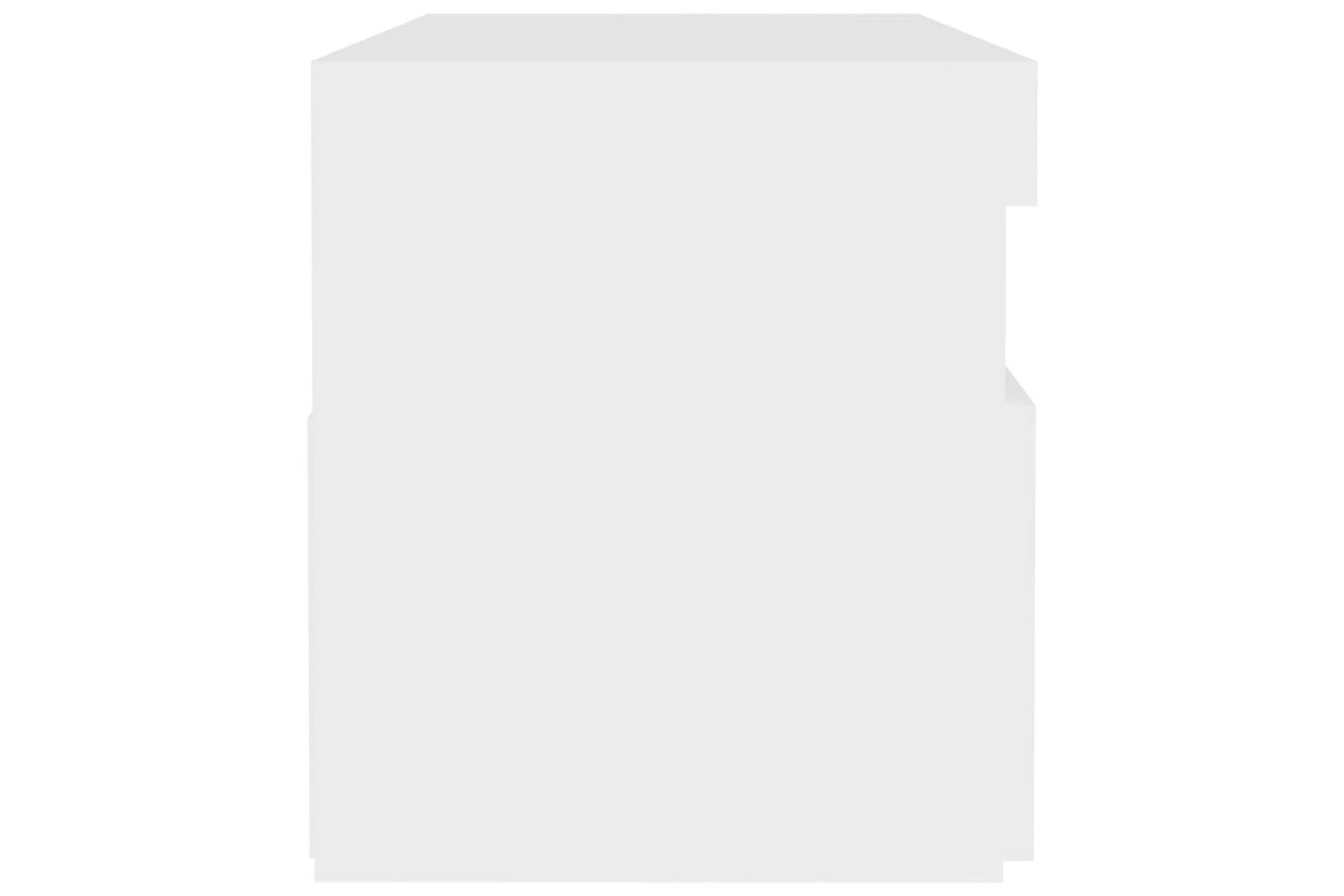 sengeskabe m. LED-lys 2 stk. 60x35x40 cm spånplade hvid - Hvid - Møbler - Borde - Aflastningsbord - Sengebord