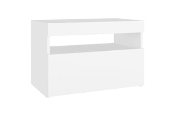 sengeskabe m. LED-lys 2 stk. 60x35x40 cm spånplade hvid - Hvid - Møbler - Borde - Aflastningsbord - Sengebord