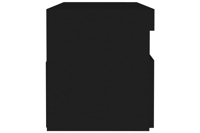 sengeskabe m. LED-lys 2 stk. 60x35x40 cm spånplade sort - Sort - Møbler - Borde - Aflastningsbord - Sengebord