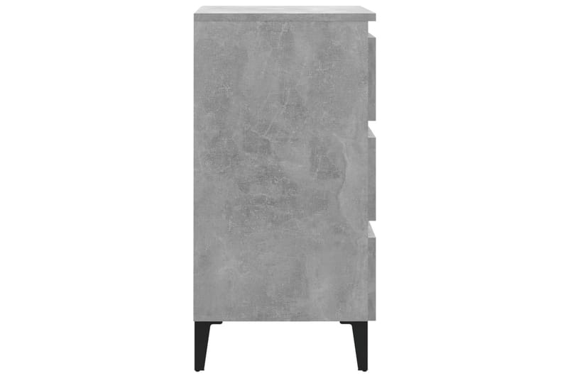 sengeskabe m. metalben 2 stk. 40x35x69 cm betongrå - Grå - Møbler - Borde - Aflastningsbord - Sengebord