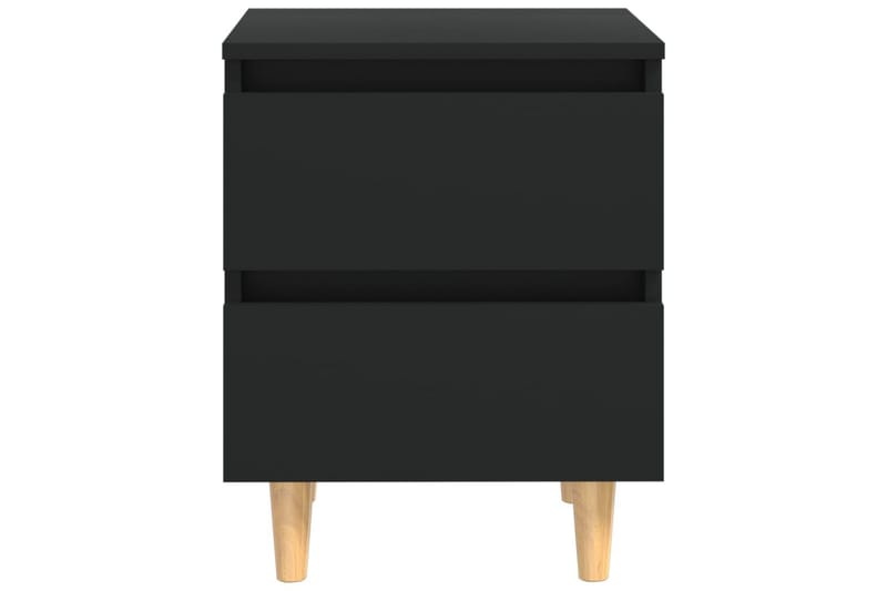 sengeskabe med ben i massivt fyrretræ 2 stk. 40x35x50 cm - Sort - Møbler - Borde - Aflastningsbord - Sengebord