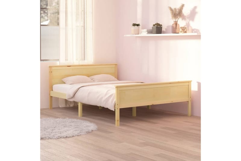 sengestel 120x200 cm massivt fyrretræ - Brun - Møbler - Borde - Aflastningsbord - Sengebord