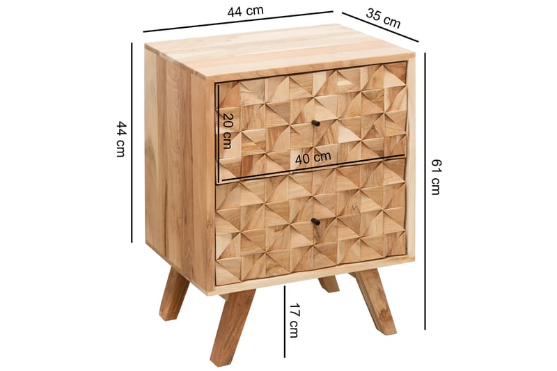 Seufert Sengebord 44 cm - Træ / natur - Sengebord