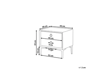 Sezanne Sengebord 44 cm - Kunstlæder/Sort - Møbler - Borde - Aflastningsbord - Sengebord