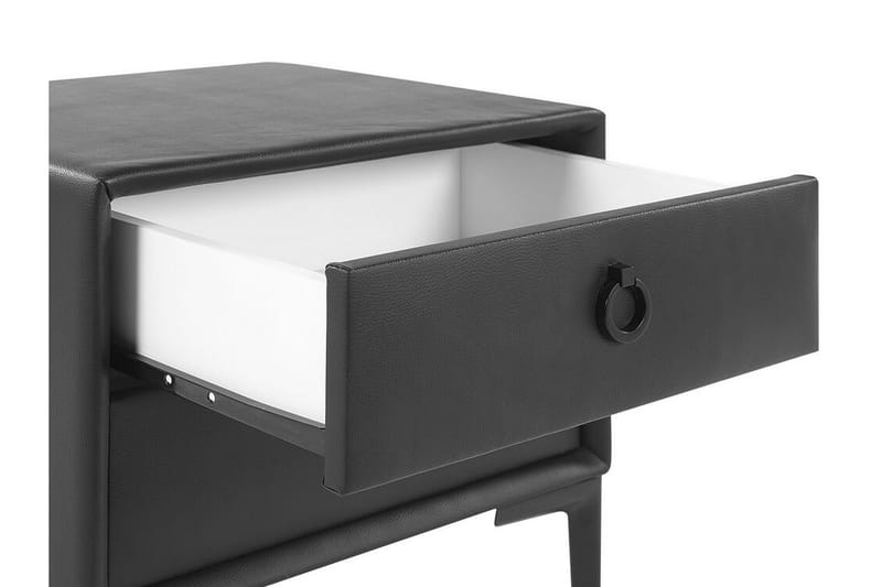Sezanne Sengebord 44 cm - Kunstlæder/Sort - Møbler - Borde - Aflastningsbord - Sengebord