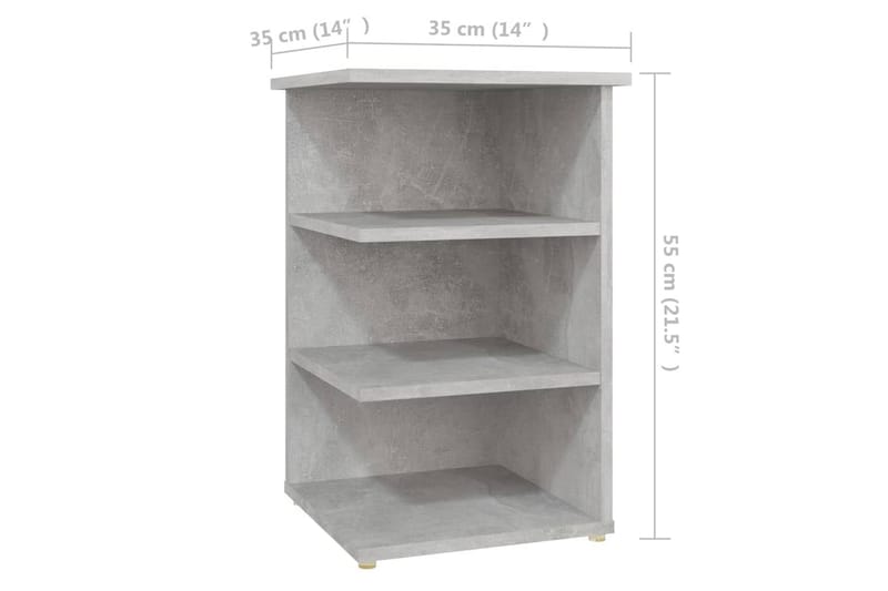 sideskab 35x35x55 cm spånplade betongrå - Grå - Møbler - Borde - Aflastningsbord - Sengebord
