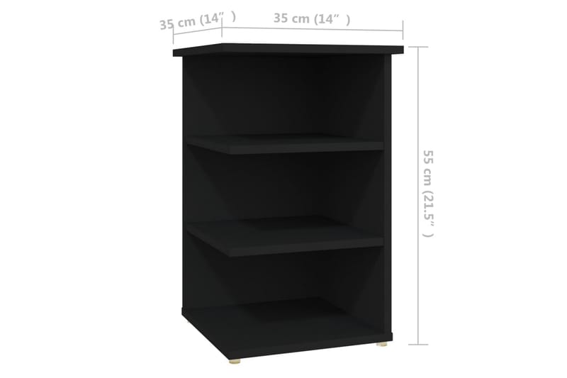 sideskab 35x35x55 cm spånplade sort - Sort - Møbler - Borde - Aflastningsbord - Sengebord