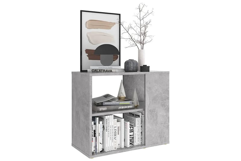 sideskab 60x30x50 cm spånplade betongrå - Grå - Sengebord