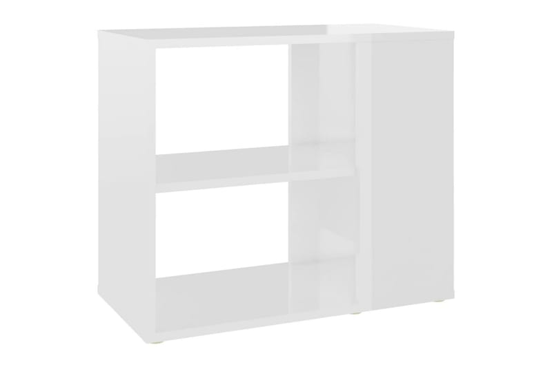 sideskab 60x30x50 cm spånplade hvid højglans - Hvid - Sengebord