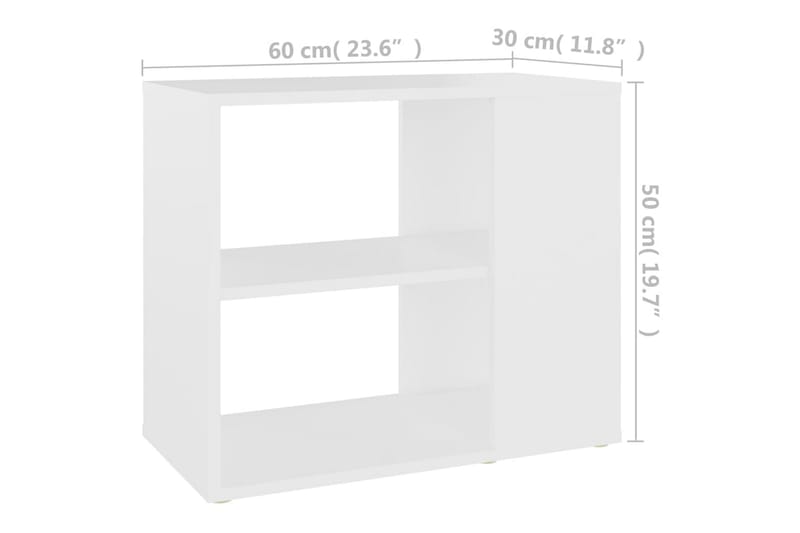 sideskab 60x30x50 cm spånplade hvid - Hvid - Sengebord