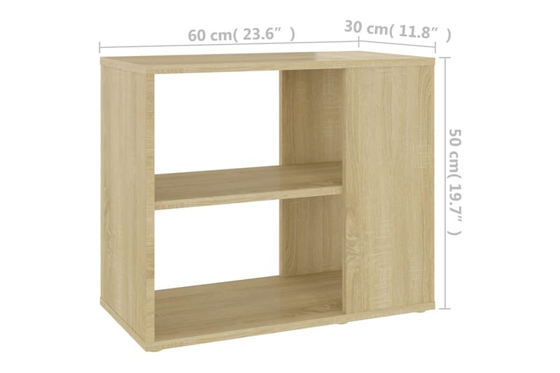 sideskab 60x30x50 cm spånplade sonoma-eg - Brun - Sengebord