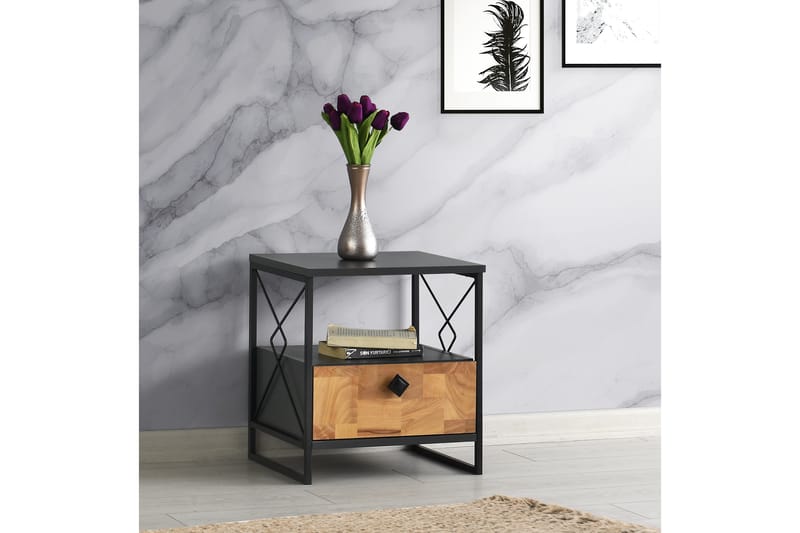 Sinasi Sengebord 45x41 cm - Antracit - Møbler - Borde - Aflastningsbord - Sengebord