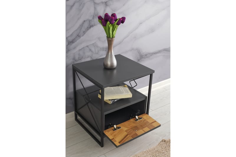 Sinasi Sengebord 45x41 cm - Antracit - Møbler - Borde - Aflastningsbord - Sengebord