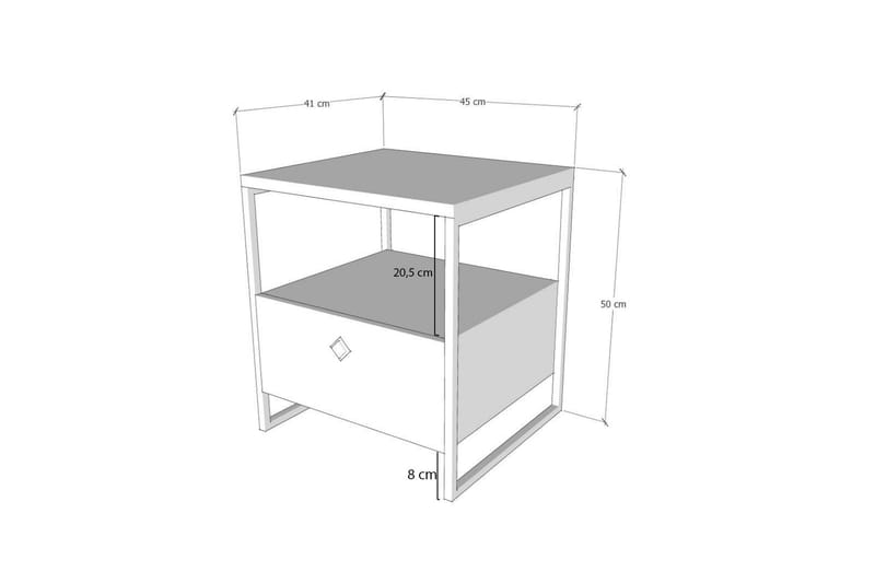 Sinasi Sengebord 45x41 cm - Antracit - Møbler - Borde - Aflastningsbord - Sengebord
