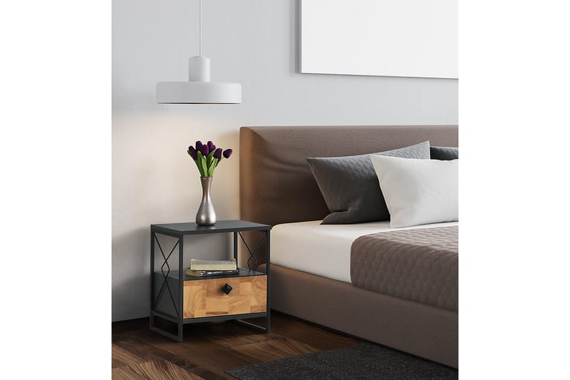 Sinasi Sengebord 45x41 cm - Antracit - Møbler - Borde - Aflastningsbord - Sengebord