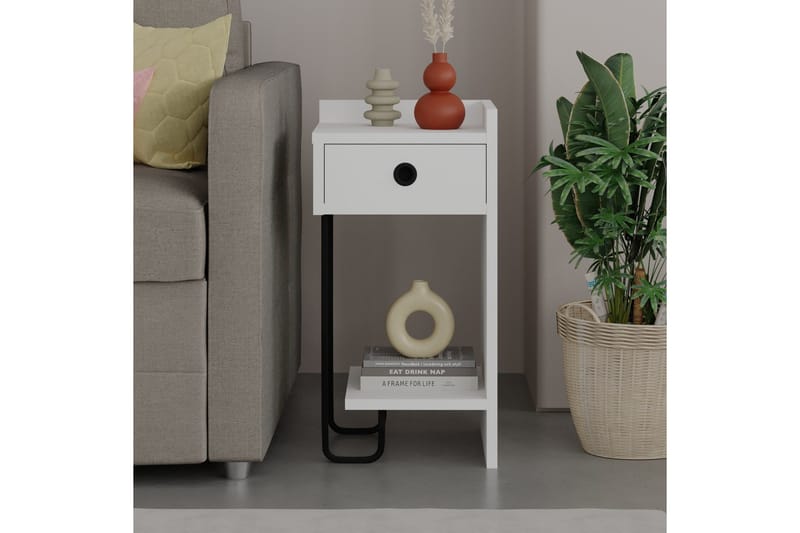 Sirius Sengebord 32x30 cm Hvid - Hanah Home - Møbler - Borde - Aflastningsbord - Sengebord