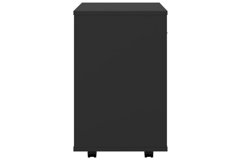 skab med hjul 46x36x59 cm spånplade sort - Sort - Møbler - Borde - Aflastningsbord - Sengebord