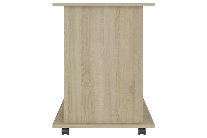 skab med hjul 60x45x60 cm spånplade sonoma-eg - Brun - Sengebord