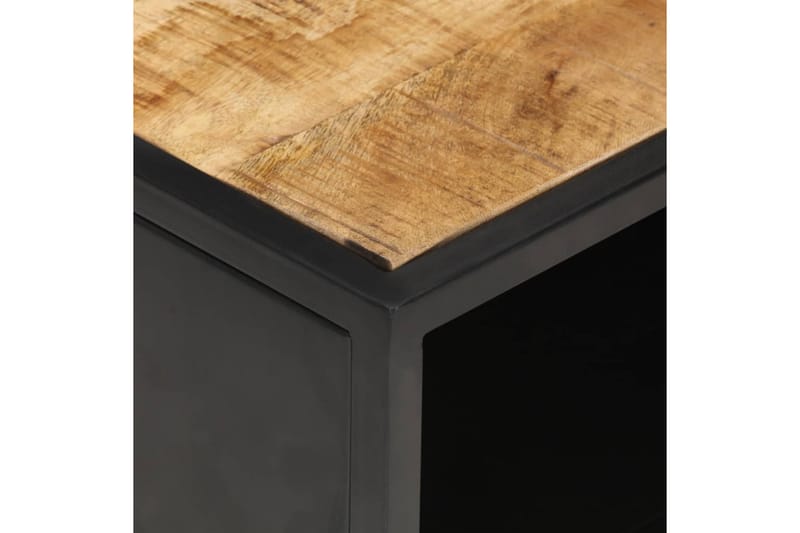 sofabord med udskåret låge 90x55x36 cm ru mangotræ - Brun - Møbler - Borde - Aflastningsbord - Sengebord