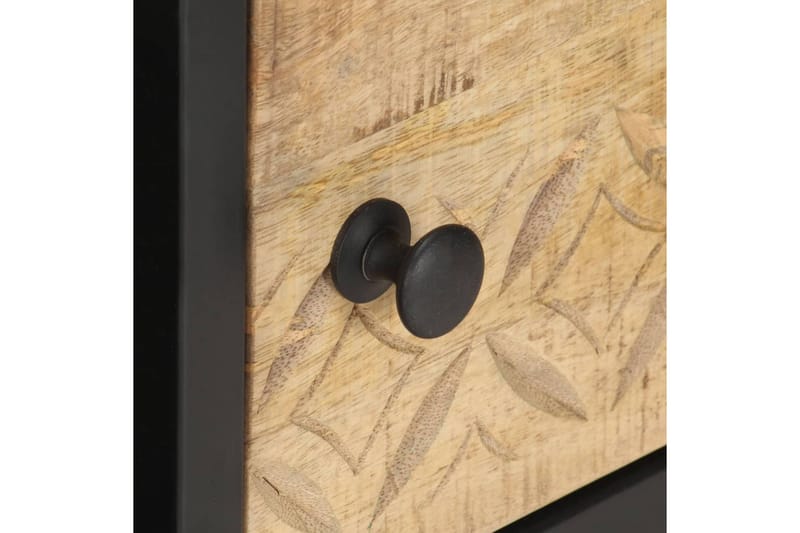 sofabord med udskåret låge 90x55x36 cm ru mangotræ - Brun - Møbler - Borde - Aflastningsbord - Sengebord