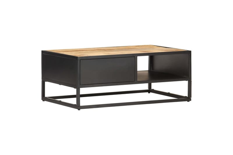 sofabord med udskåret låge 90x55x36 cm ru mangotræ - Brun - Møbler - Borde - Aflastningsbord - Sengebord