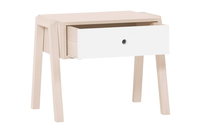 Spot Sengebord 58 cm med Opbevaring Skuffe Natur/Hvid - VOX - Møbler - Borde - Aflastningsbord - Sengebord