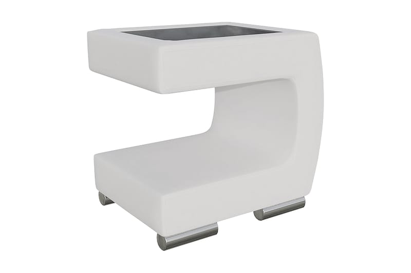 Stoliv Sengebord 43 cm Højre - Ecolæder/Hvid - Sengebord