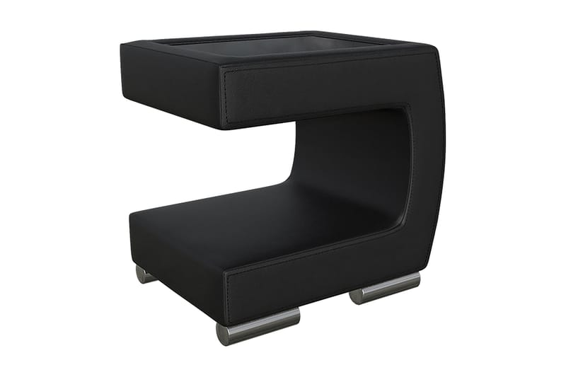 Stoliv Sengebord 43 cm Højre - Ecolæder/Sort - Sengebord