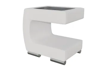 Stoliv Sengebord 43 cm Venstre - Ecolæder/Hvid - Møbler - Borde - Aflastningsbord - Sengebord