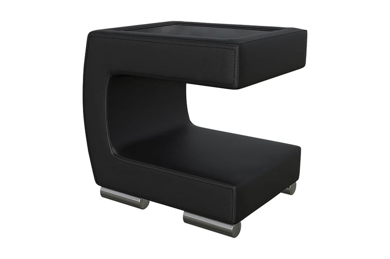 Stoliv Sengebord 43 cm Venstre - Ecolæder/Sort - Møbler - Borde - Aflastningsbord - Sengebord