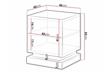 Strontian Sengebord 46 cm med Opbevaring og Hylder i Træ - Hvid - Møbler - Borde - Aflastningsbord - Sengebord