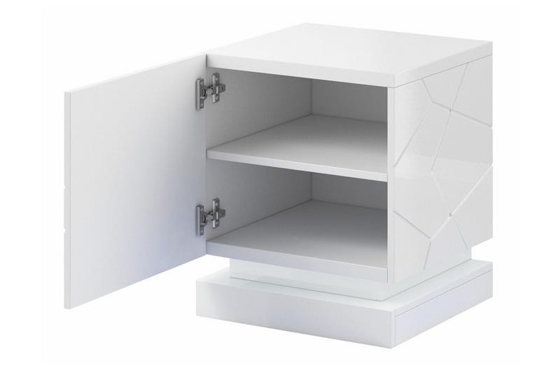 Strontian Sengebord 46 cm med Opbevaring og Hylder i Træ - Sort - Møbler - Borde - Aflastningsbord - Sengebord