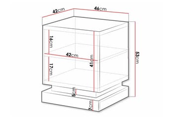 Strontian Sengebord 46 cm med Opbevaring og Hylder i Træ - Sort - Møbler - Borde - Aflastningsbord - Sengebord