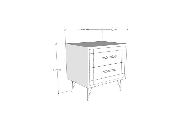 Sumar Sengebord 50 cm - Hvid - Sengebord