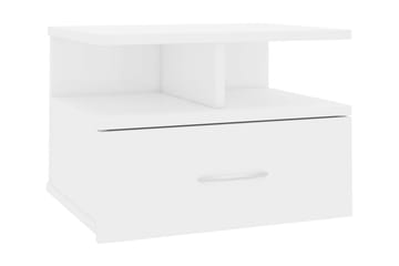 Svævende natbord 40 x 31 x 27 cm spånplade hvid højglans - Hvid - M�øbler - Borde - Aflastningsbord - Sengebord