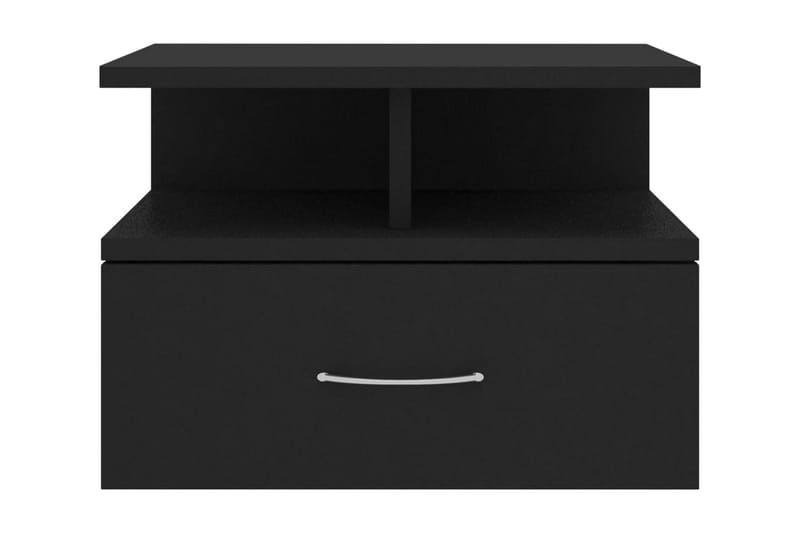 Svævende natbord 40 x 31 x 27 cm spånplade sort - Sort - Sengebord