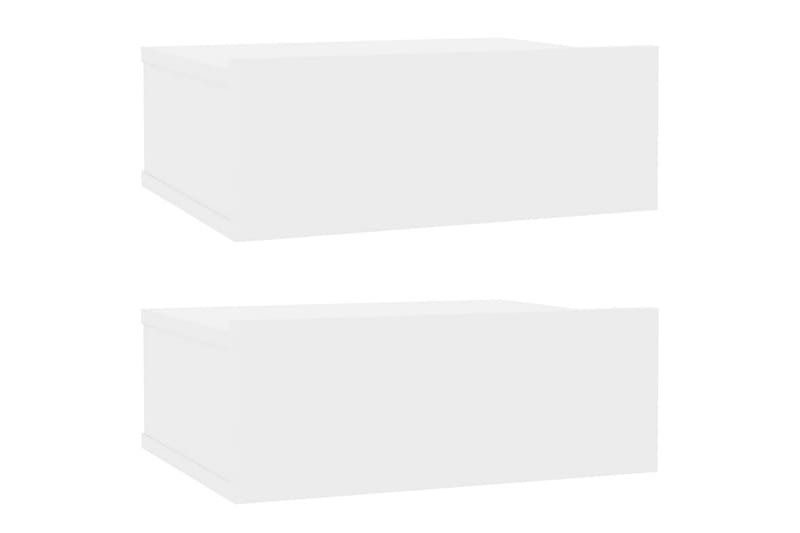Svævende natborde 2 stk. 40 x 30 x 15 cm spånplade - Hvid - Møbler - Borde - Aflastningsbord - Sengebord