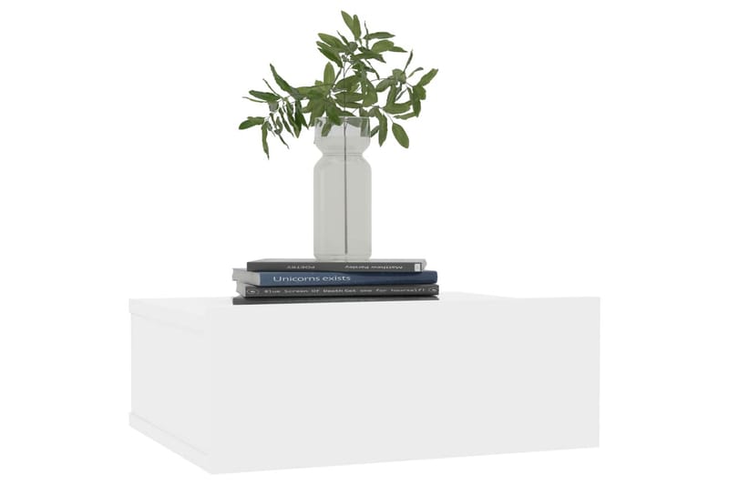 Svævende natborde 2 stk. 40 x 30 x 15 cm spånplade - Hvid - Møbler - Borde - Aflastningsbord - Sengebord